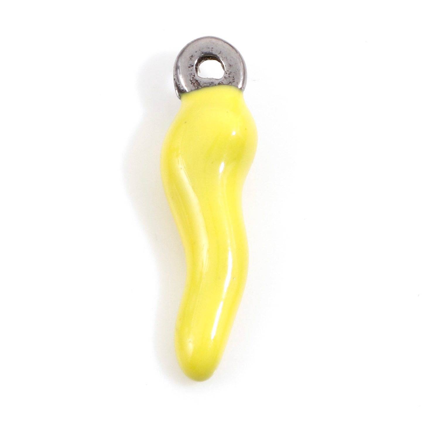 Charms Piment émail jaune - Argent