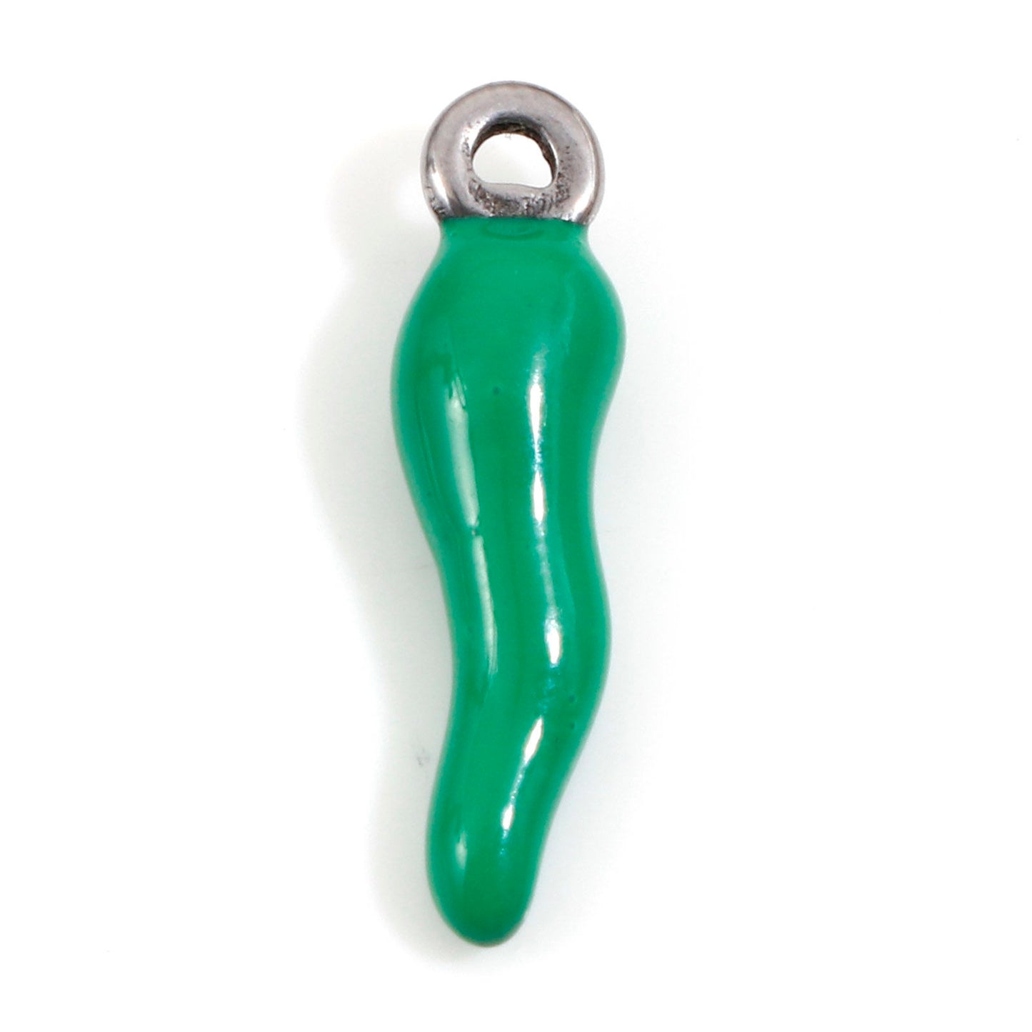 Charms Piment émail vert - Argent