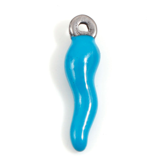 Charms Piment émail bleu - Argent
