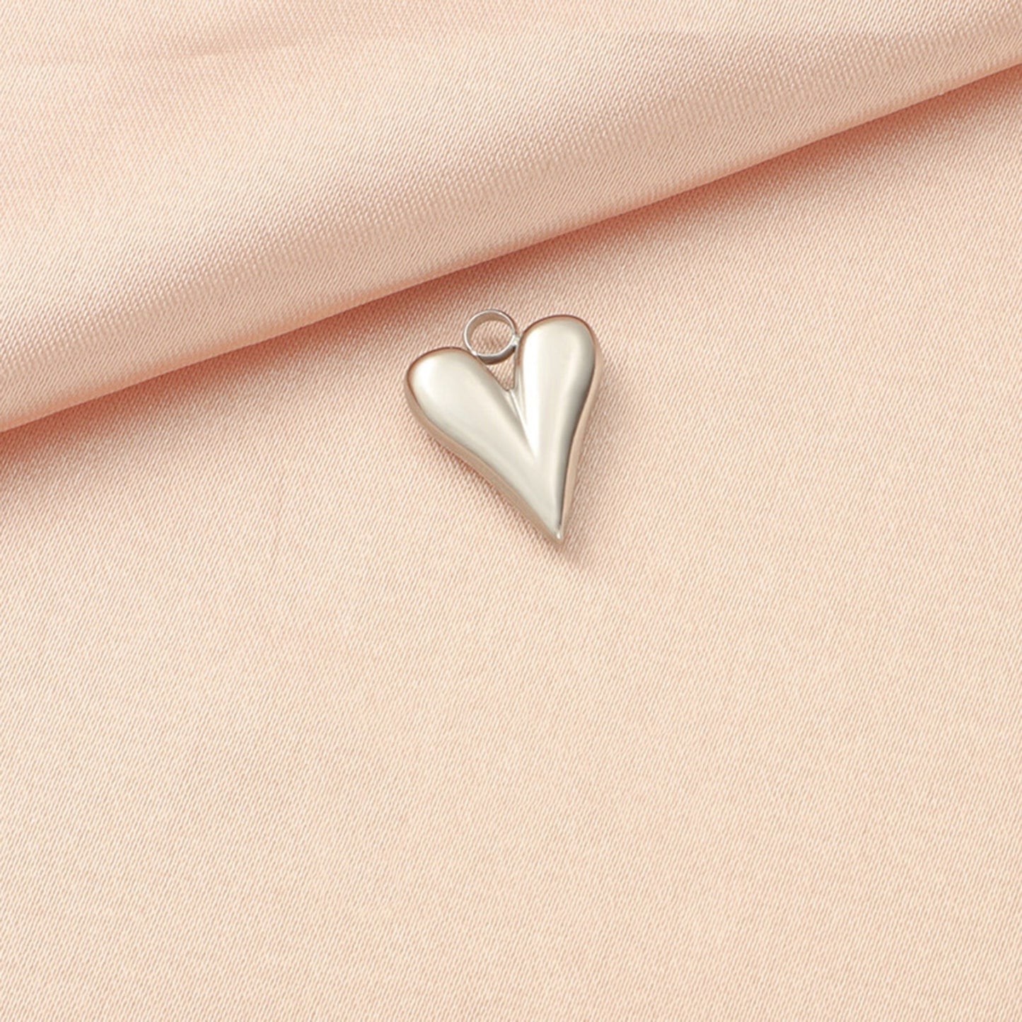 Charms Coeur bombé - Argent