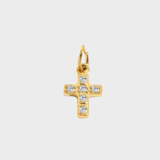 Charms Croix Mini Strass Blanc