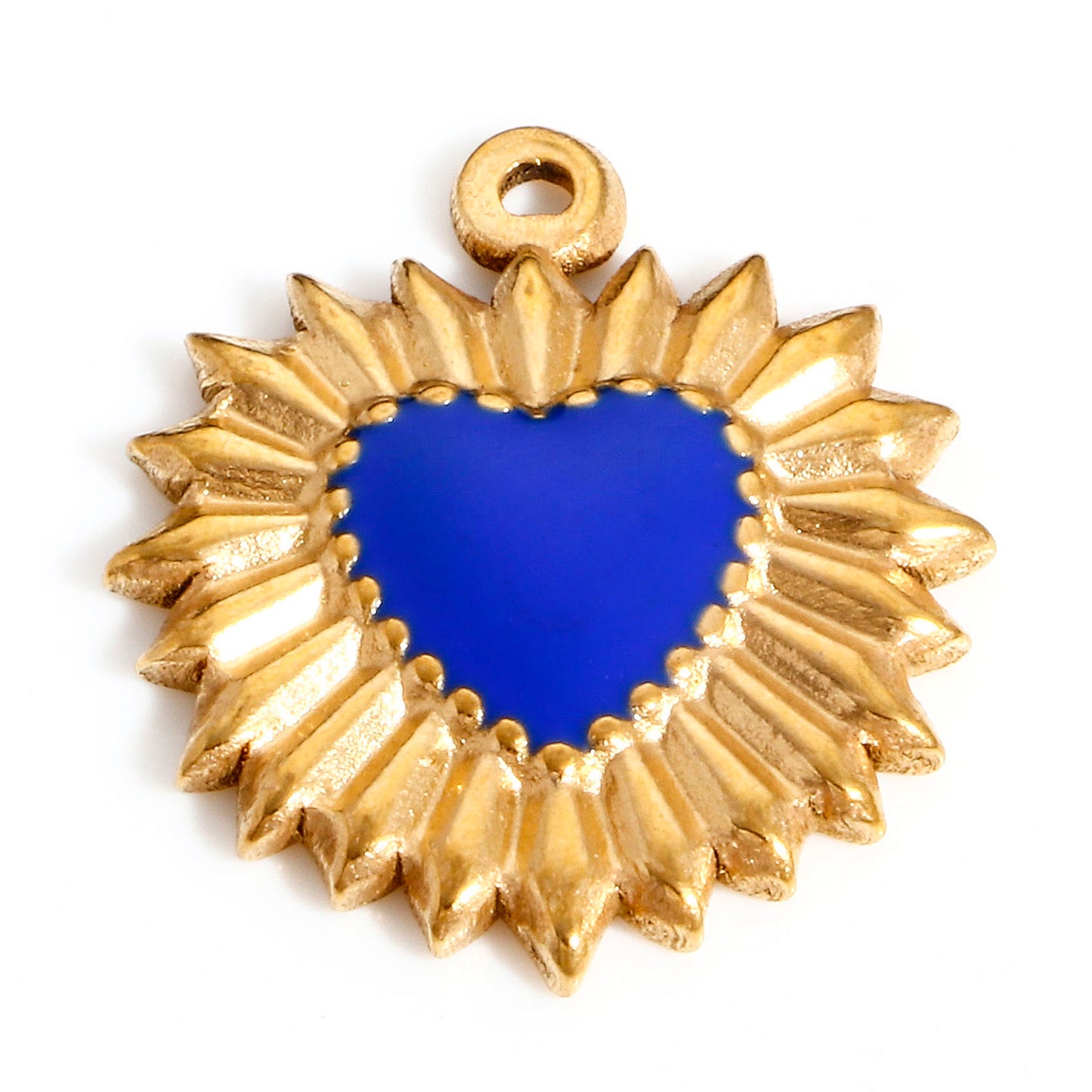 Charms Coeur Ex Voto émail Bleu foncé