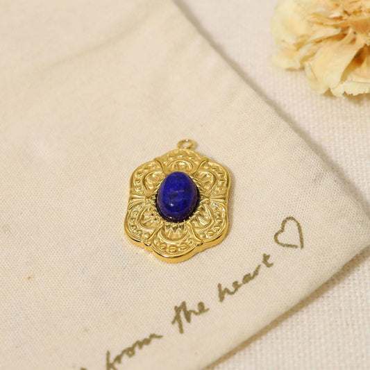 Charms Médaille Lapis-Lazuli (Pierre bleu)