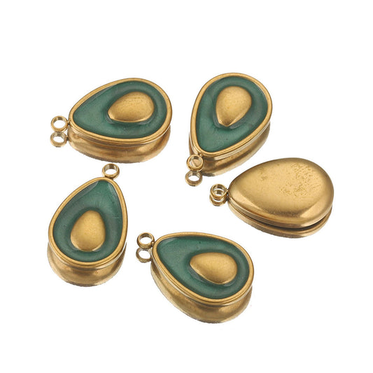 Charms Avocat émail vert