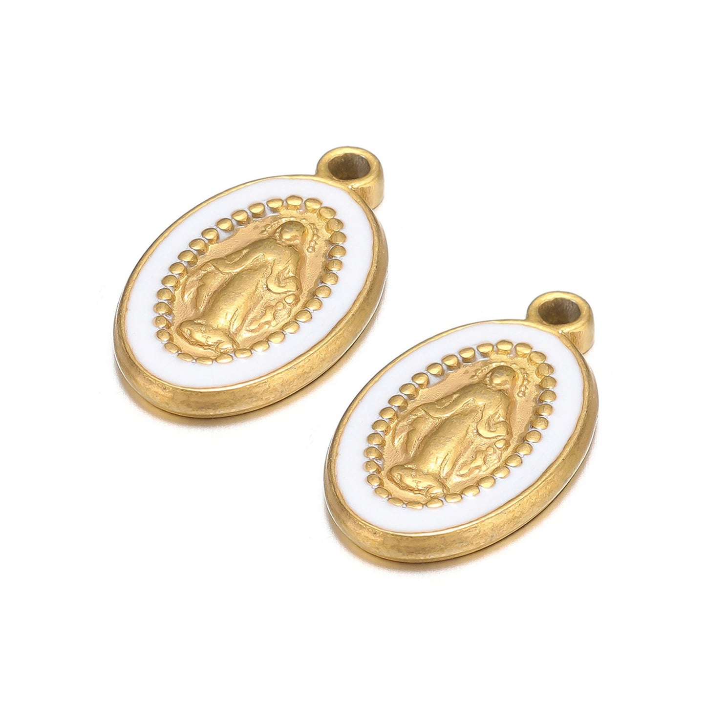 Charms Vierge Marie - Email Blanc