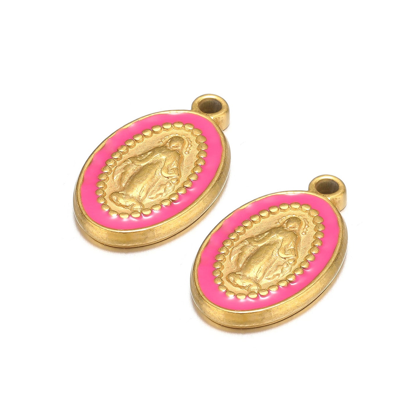 Charms Vierge Marie - Email Rose fluo
