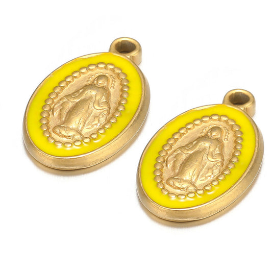 Charms Vierge Marie - Email Jaune