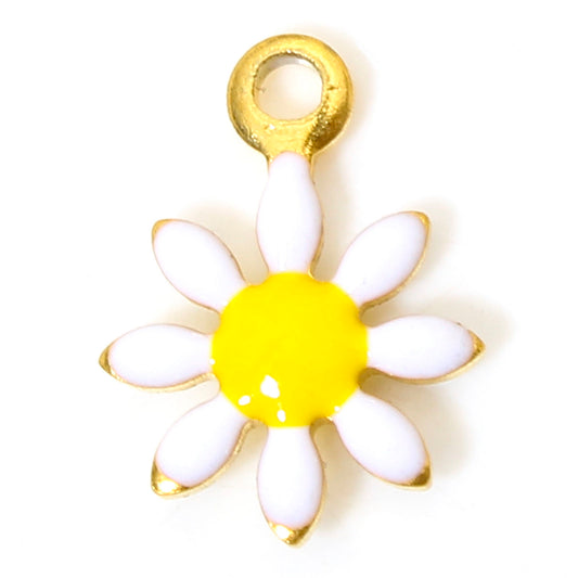Charms Fleur Marguerite - Email Blanc