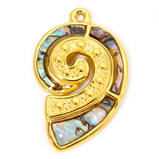 Charms Coquillage Escargot Nacre - Gris