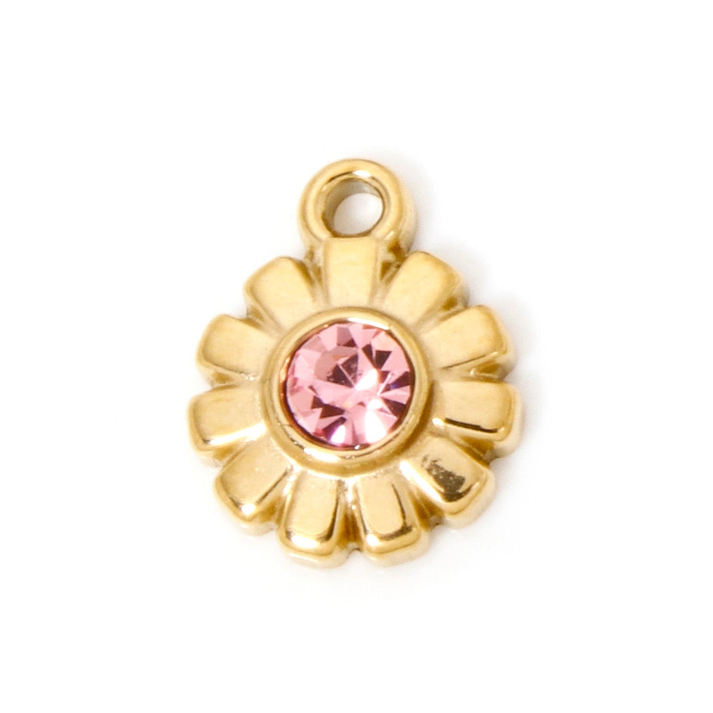 Charms Soleil Fleur - Strass rose
