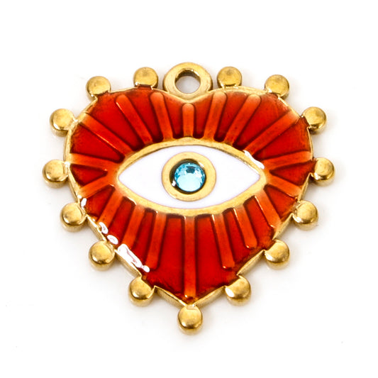 Charms Coeur émail rouge