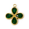 Charms Trefle Croix Strass Vert