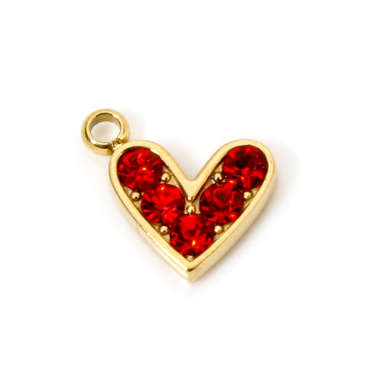 Charms Coeur Strass Rouge