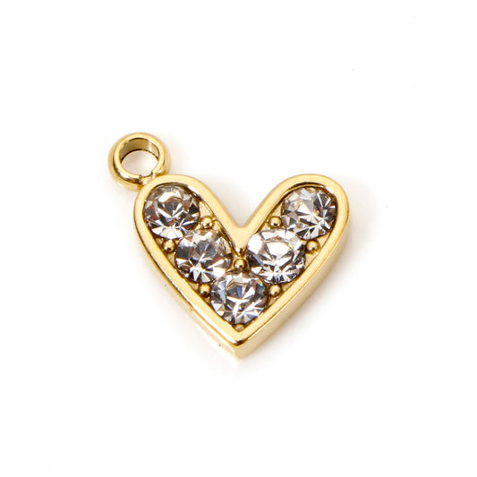 Charms Coeur Strass Blanc