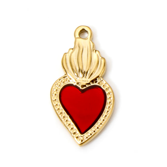 Charms Coeur Ex Voto émail Rouge