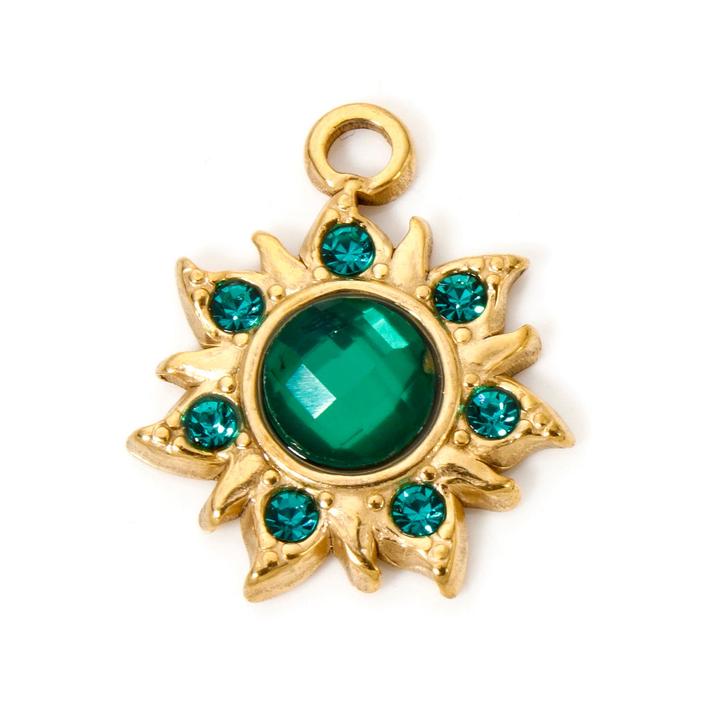 Charms Soleil Strass Vert