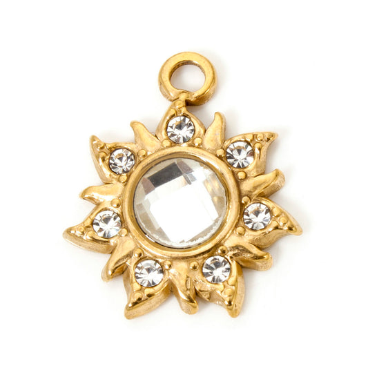 Charms Soleil Strass Blanc