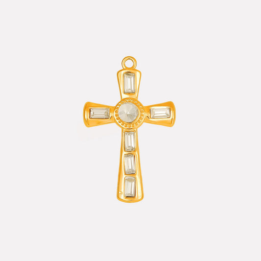 Charms Croix Strass - Blanc