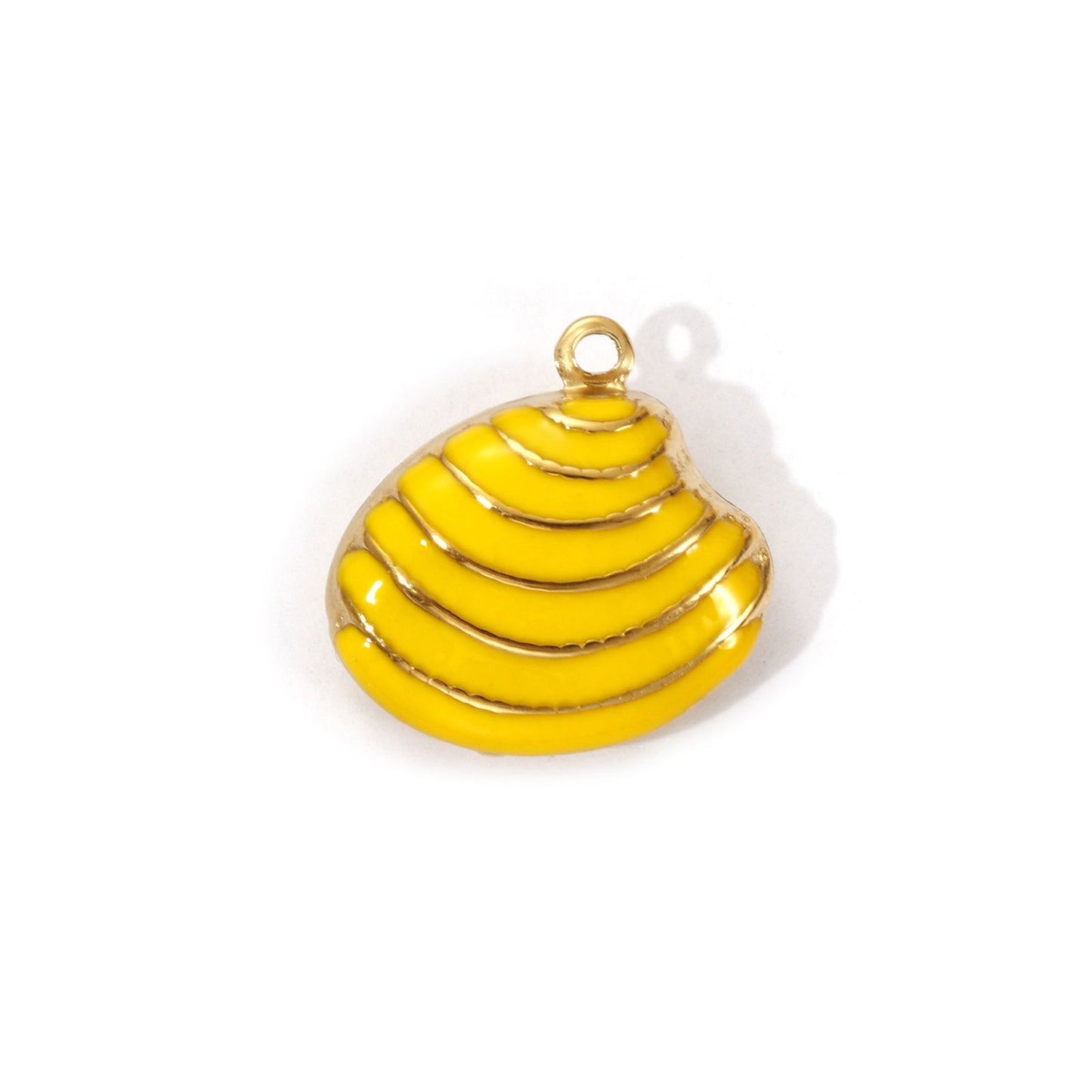 Charms Coquillage Palourde - Email Jaune