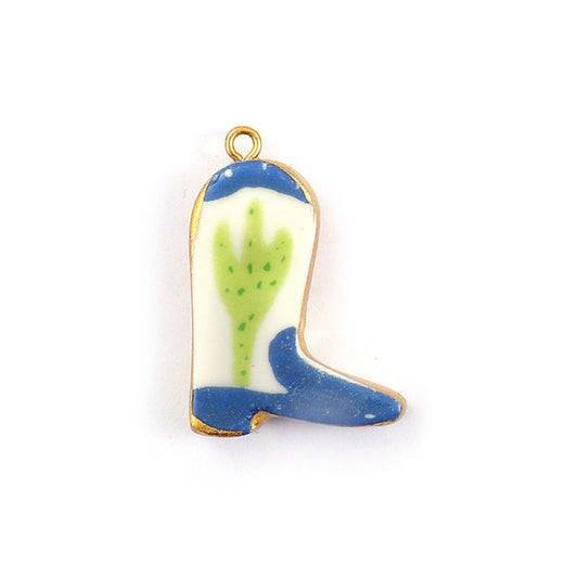 Charms Santiag Blanc Bleu Cactus Vert