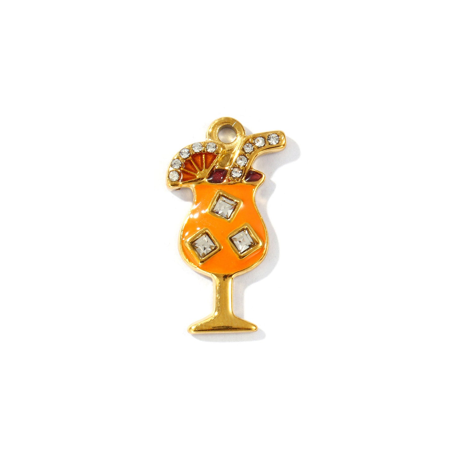 Charms Cocktail Strass - Email Orange