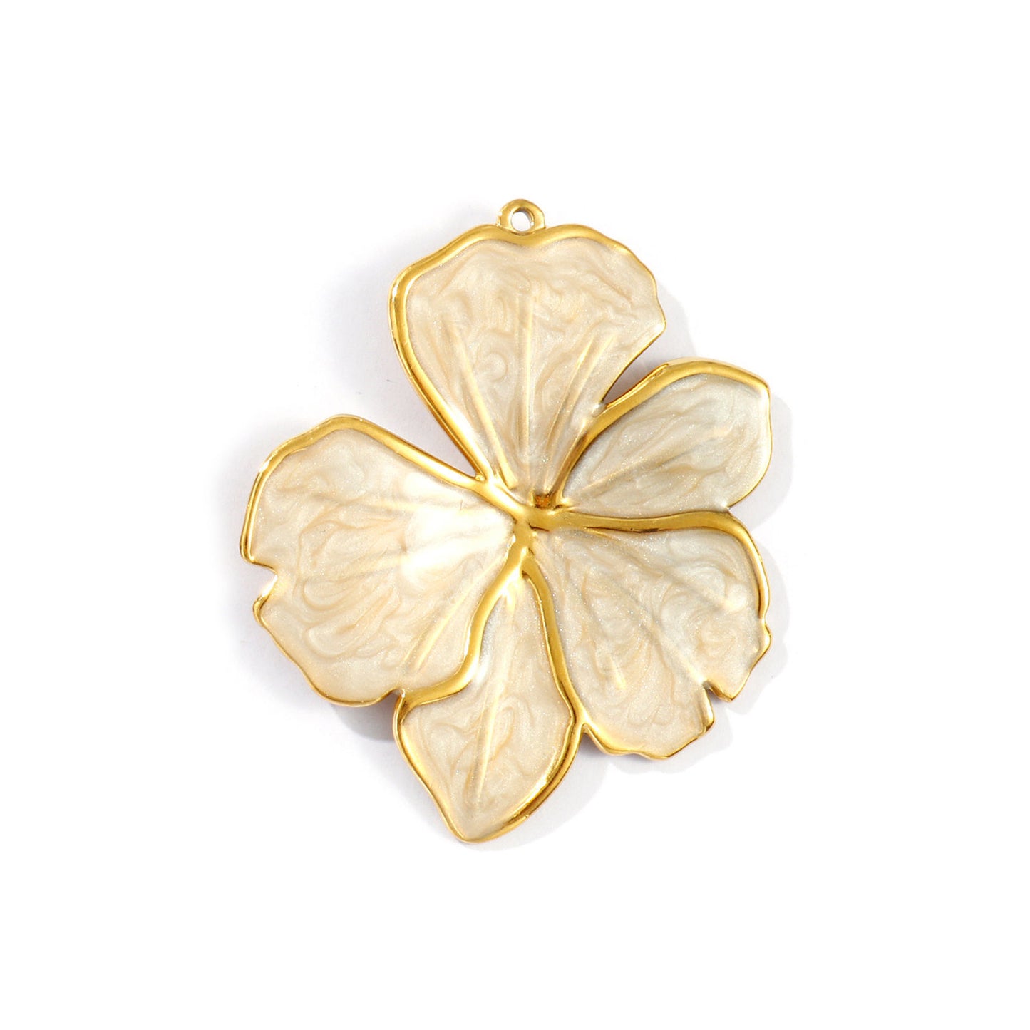 Charms Fleur Exotique - Email Blanc Beige