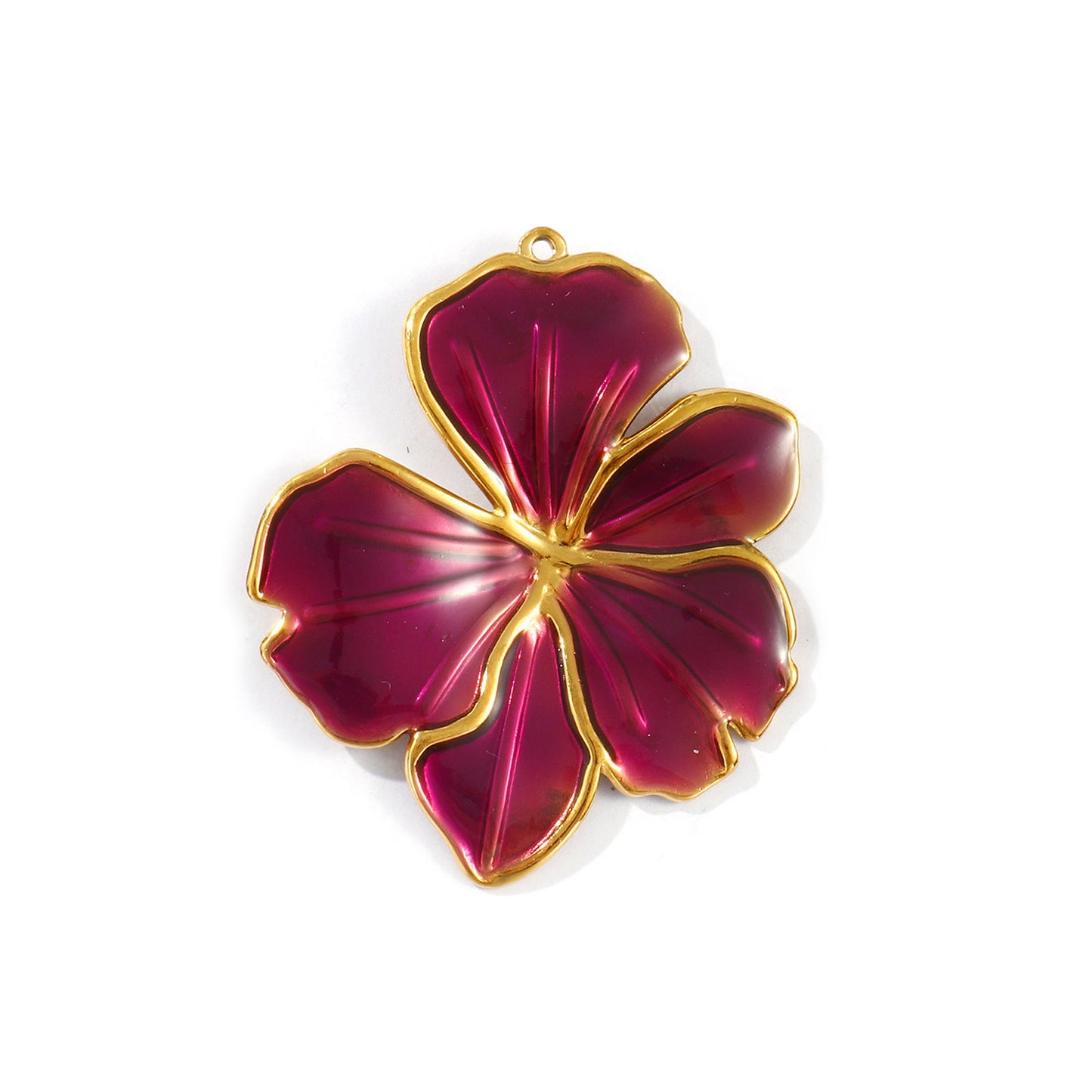 Charms Fleur Exotique - Email Fuschia Bordeaux Violet