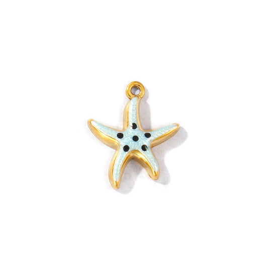 Charms Etoile de mer - Email Bleu