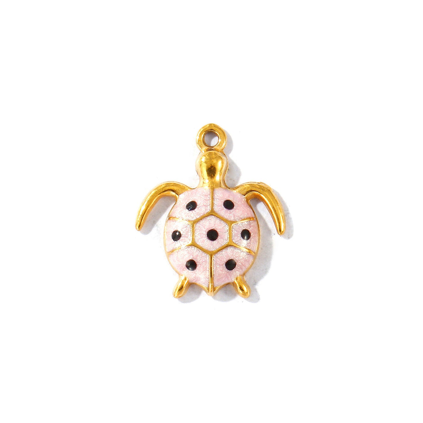Charms Tortue - Email rose