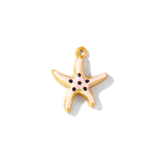 Charms Etoile de mer - Email rose