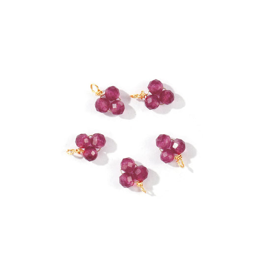 Charms Grappe Pierre x 3  - Rose Violet Fushia