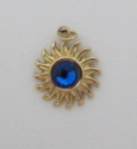 Charms Soleil strass bleu
