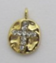 Charms Médaille Croix Strass