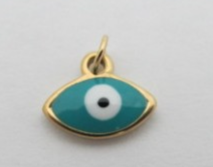 Charms Oeil émail turquoise