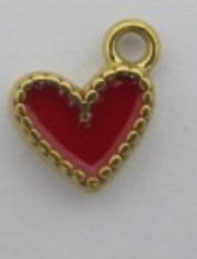 Charms Coeur émail bleu rouge