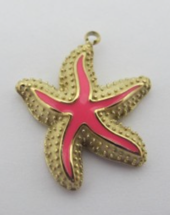 Charms Etoile de mer émail Rose