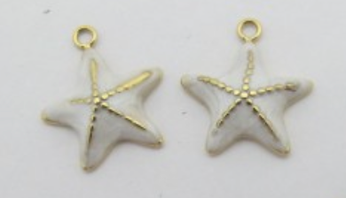 Charms Etoile de mer émail Blanc