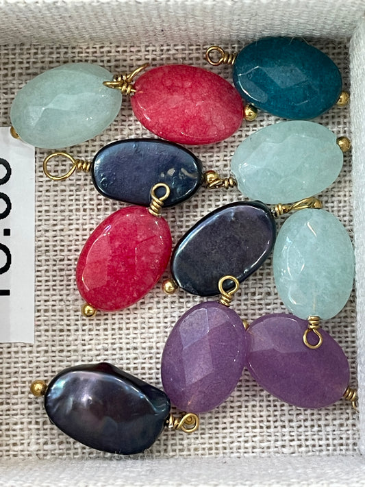 charms ovale multipierres | Grand modèle