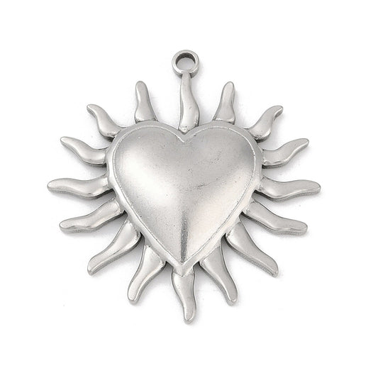 Charms Coeur Soleil - Argent
