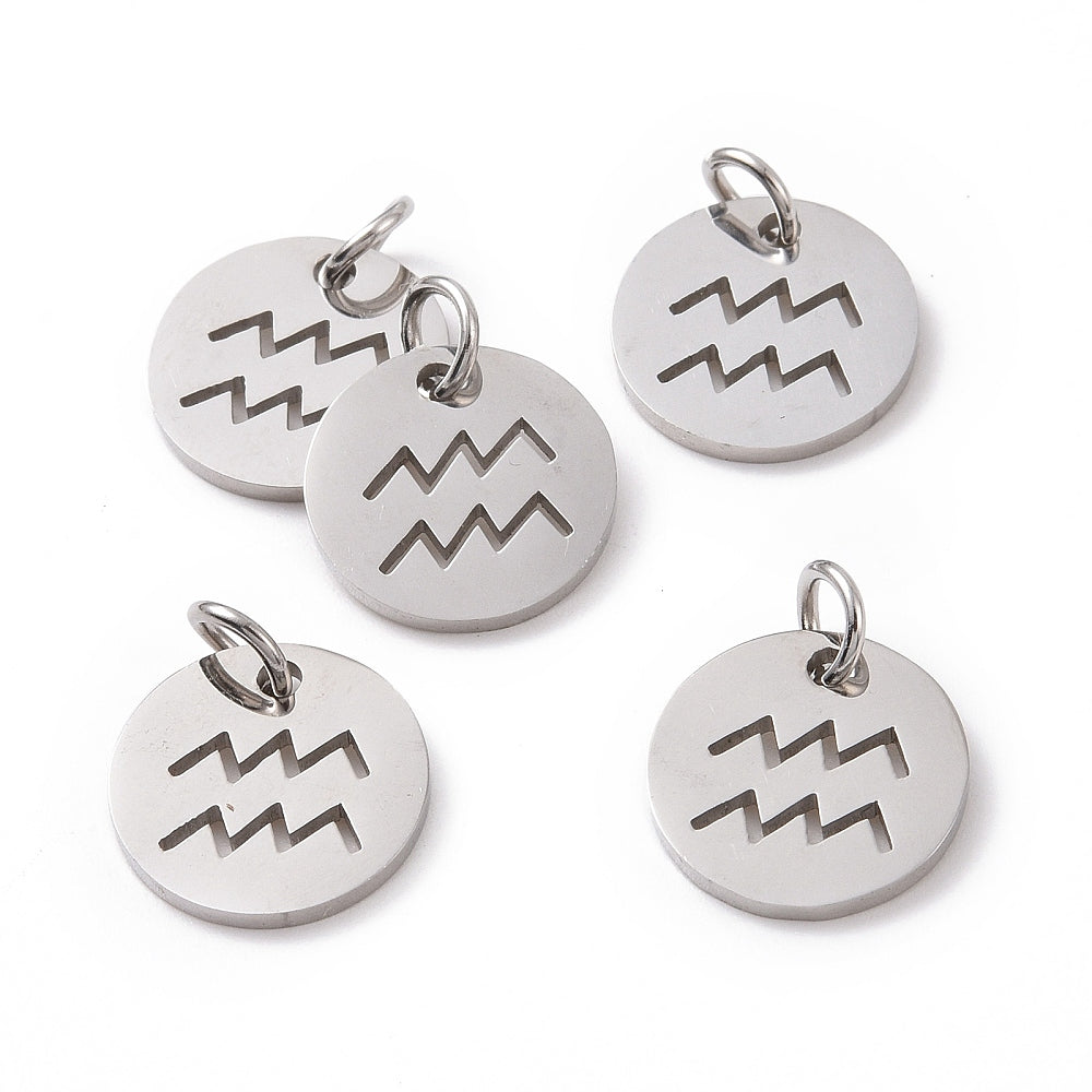 Charms médaille Verseau - Argent