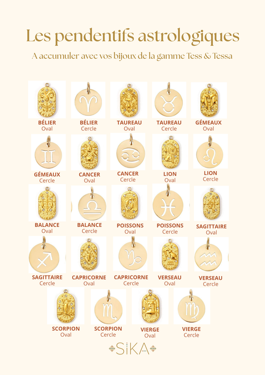 Les pendentifs - Signes astrologiques - Personnalisez votre bijou