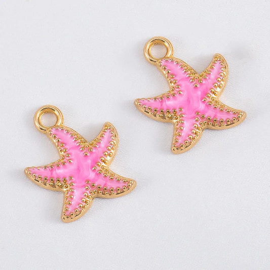 Charms Etoile de Mer - Email Rose Fuschia
