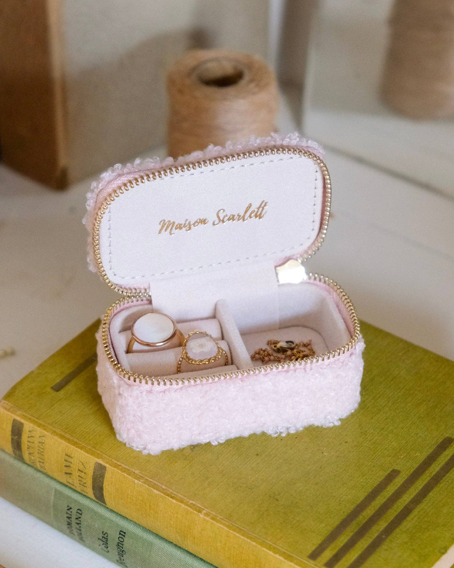Mini boîte à bijoux de voyage Marie - Moumoute Rose