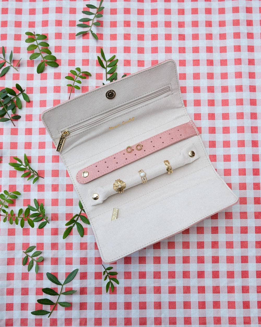 Pochette à bijoux Catherine - Velours Rose