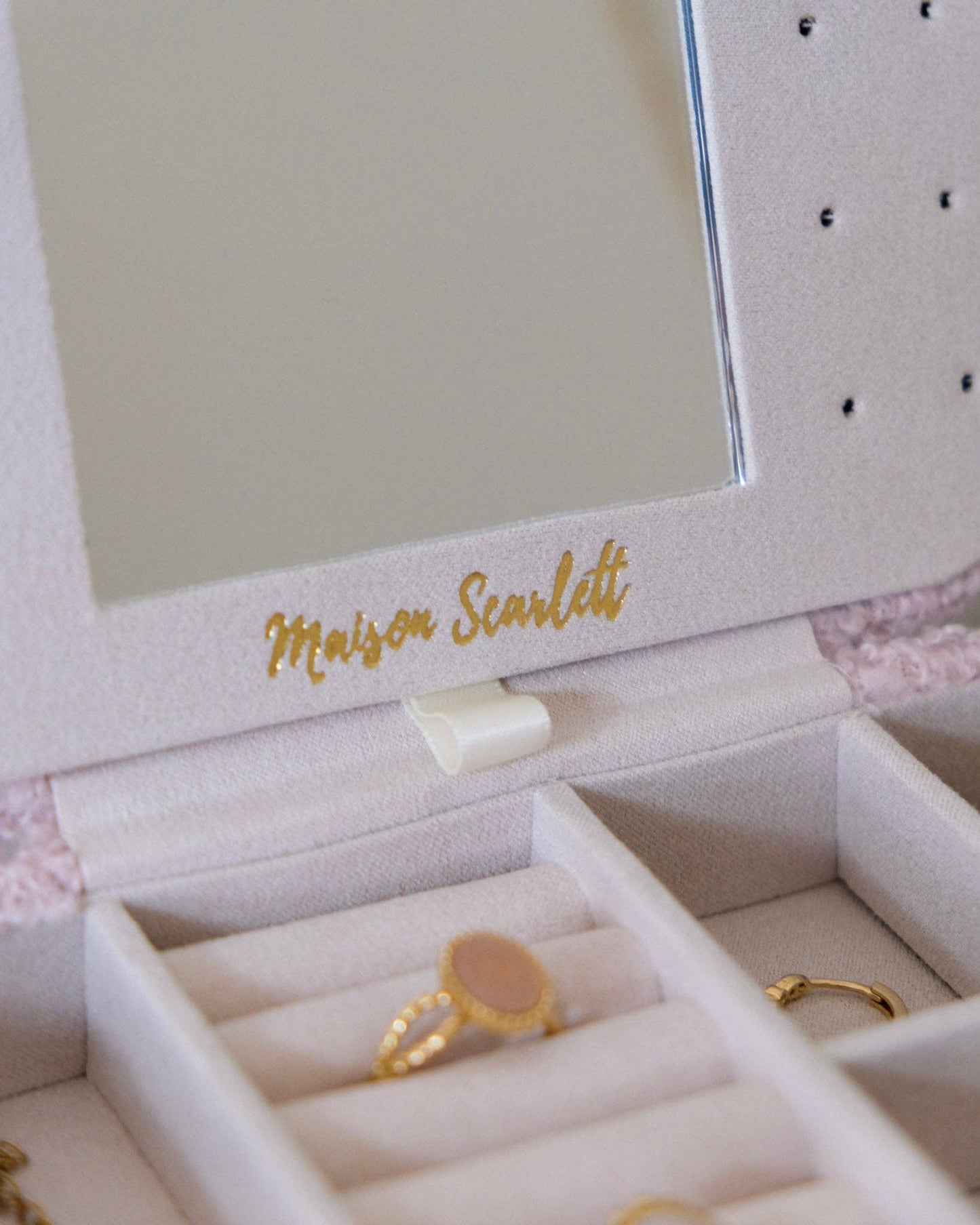 Boîte à bijoux de voyage Brigitte - Moumoute Rose