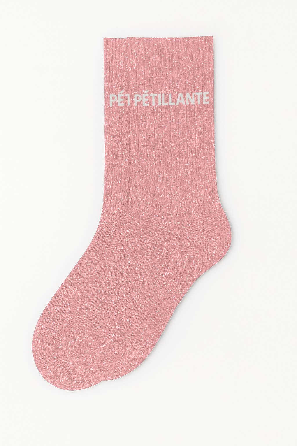 Chaussettes à Paillettes à Message "Pétillante" Rose