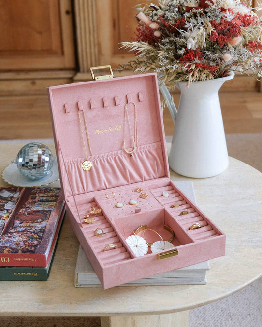 Boîte à bijoux Anne - Velours Rose