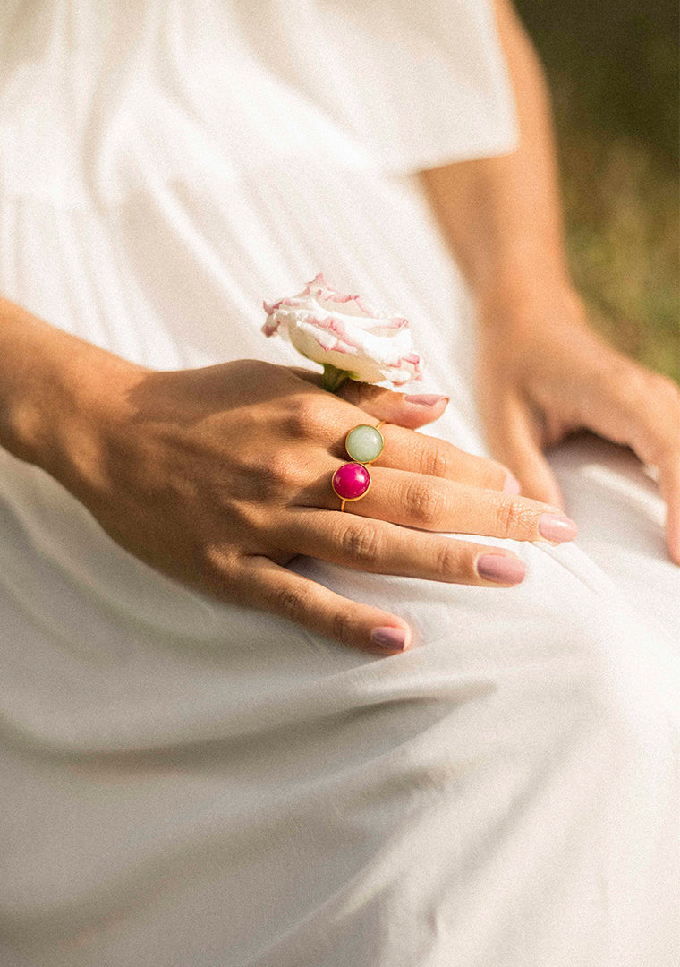 Bague Rosie - Agate rose