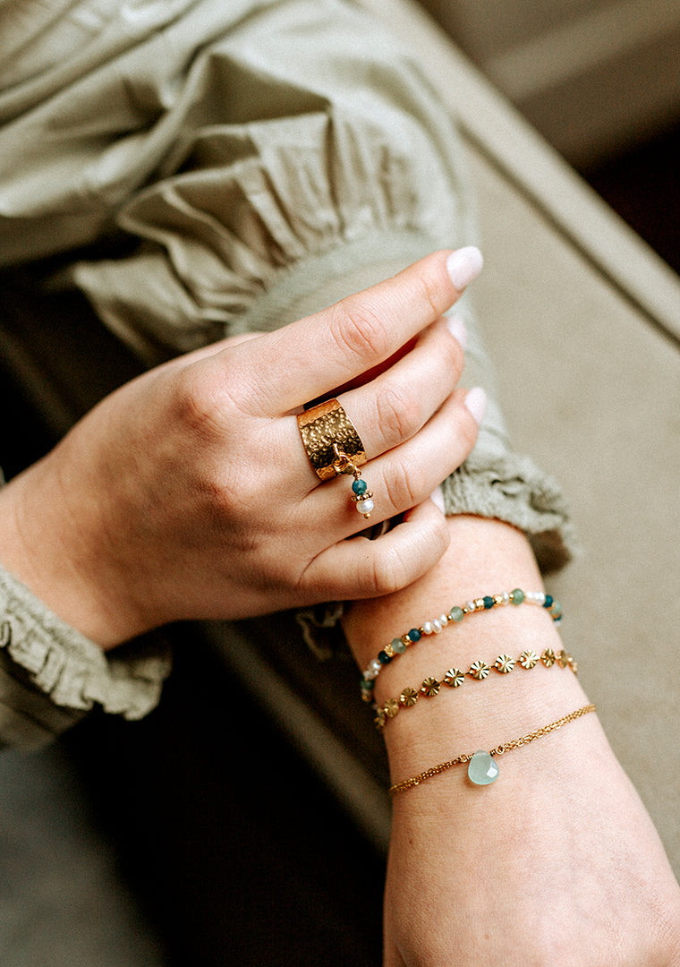 Bracelet Romy - Jade teintée vert clair