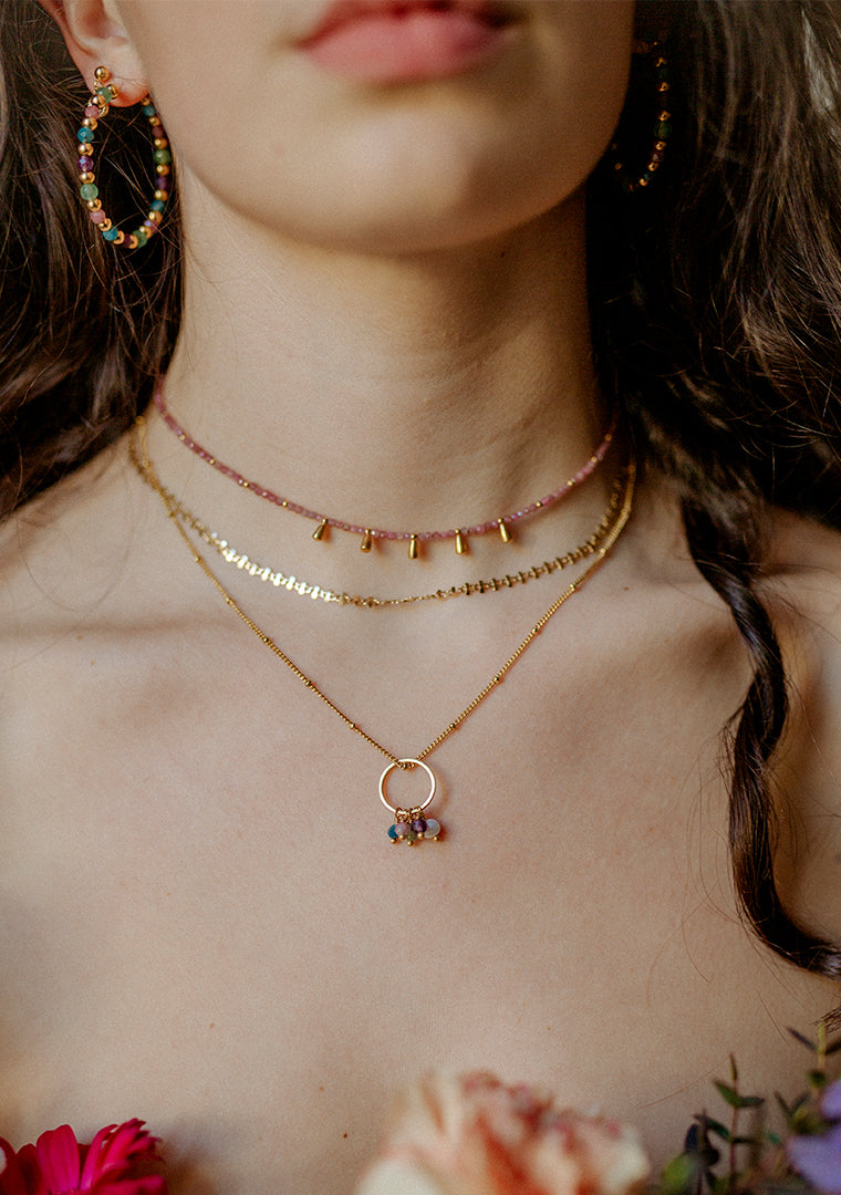 Collier Perla - Multi-pierres pastel